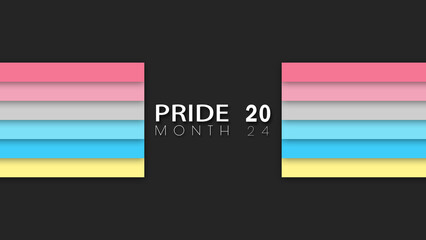 Happy Pride Month Genderflux Pride Flag Horizontal Wall Background