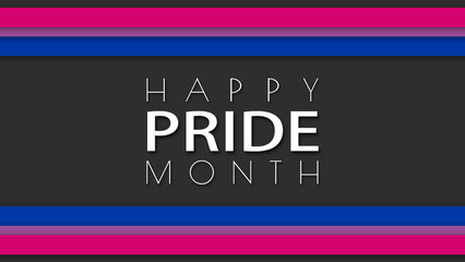 Happy Pride Month Bisexual Pride Flag Horizontal Frame Background