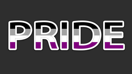 Happy Pride Month Asexual Pride Flag Word Background