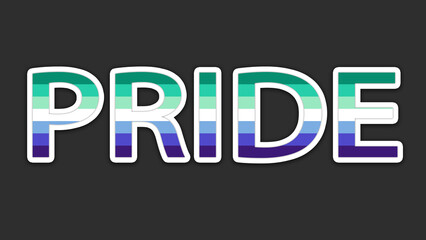 Happy Pride Month Gay Men's Pride Flag Word Background