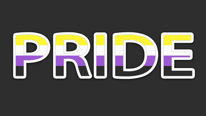 Happy Pride Month Non-binary Pride Flag Word Background