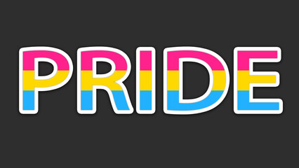 Happy Pride Month Pansexual Pride Flag Word Background