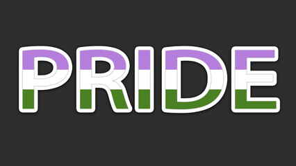 Happy Pride Month Genderqueer Pride Flag Word Background