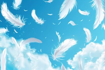 white feathers in the sky