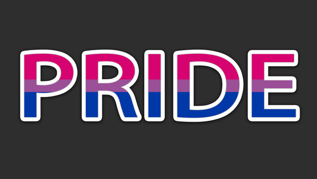 Happy Pride Month Bisexual Pride Flag Word Background