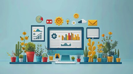 Set of design and development people illustrations. Flat design vector illustrations of graphic and web design and development, social media, creative process, app development