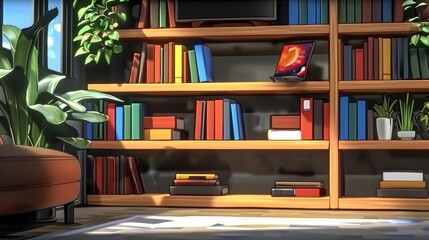 A stylish 3D render of various books and elegant stationery
