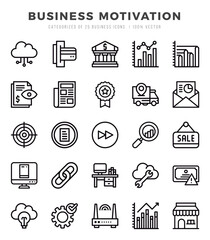Business Motivation. Lineal icons Pack. vector illustration.