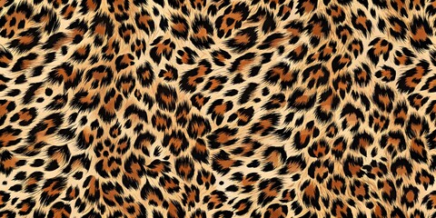 High-Quality Realistic Leopard Skin Pattern Print Illustration for Fashion and Home Decor, Animal Skin Pattern Texture Background