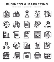 Vector Business & Marketing types icon set in Lineal style. vector illustration.