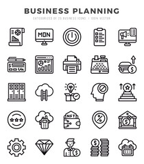 Business Planning Icons bundle. Lineal style Icons. Vector illustration.