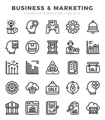 Business & Marketing. Lineal icons Pack. vector illustration.