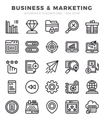 Set of Business & Marketing icons in Lineal style. Lineal Icons symbol collection.