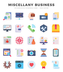 Miscellany Business Icons bundle. Flat style Icons. Vector illustration.