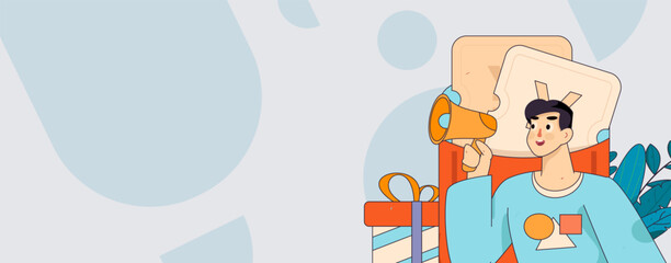 Holiday shopping people doing e-commerce online shopping flat vector concept operation hand drawn illustration
