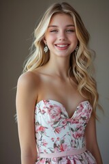 Naklejka premium Young women wearing formal attire