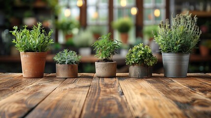 A variety of healthy houseplants in pots neatly arranged on a wooden surface, showing care for indoor plants