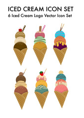 Iced cream corn logo vector Icon set