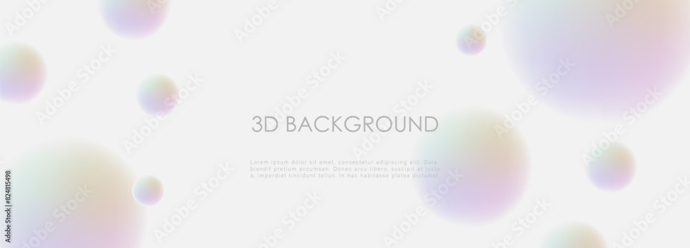 Aufkleber white abstract vector 3d background with volumetric rainbow balls. blur background with 3d balls.