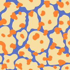 Abstract animal bright color print skin. Printable background. Vector illustration seamless pattern. Fashionable pedators camouflage.