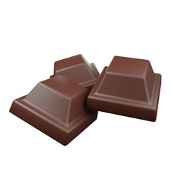 3d icon of chocolate bar piece