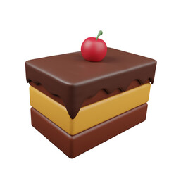 3d icon of chocolate cake