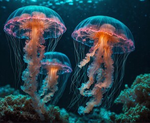 Fototapeta premium jelly fish in the sea