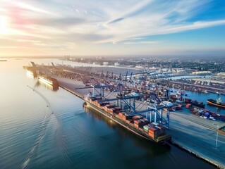 Capturing the Majesty: A Bird's Eye View of the Port of Long Beach in California