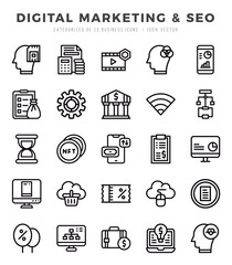Digital Marketing & SEO icon pack for your website. mobile. presentation. and logo design.