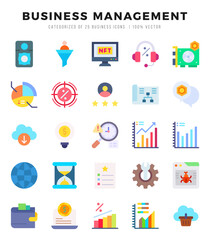 Business Management Icon Pack 25 Vector Symbols for Web Design.