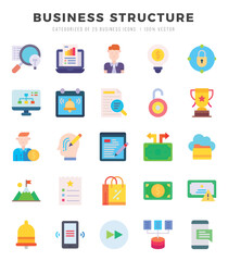 Business Structure icons set. Vector illustration.