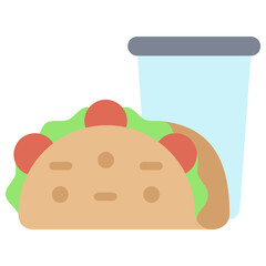 Taco multi color icon, related to street food theme. use for modern concept, web and app development