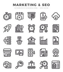 Marketing & SEO Icon Bundle 25 Icons for Websites and Apps