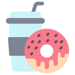 Donut multi color icon, related to street food theme. use for modern concept, web and app development