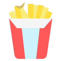 -Fish and chips multi color icon, related to street food theme. use for modern concept, web and app development
