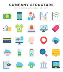 Company Structure icons set for website and mobile site and apps.