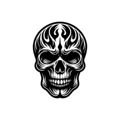 Fototapeta premium black and white illustration of a skull