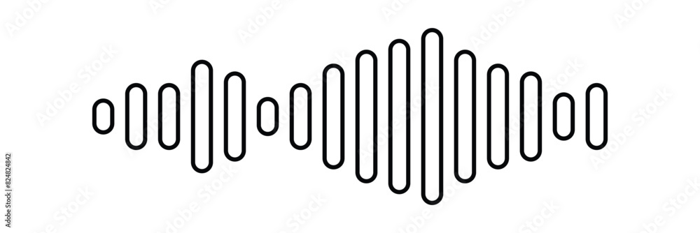Poster black halftone vector sound waves flow isolated on a white background. waveform pattern for music, d