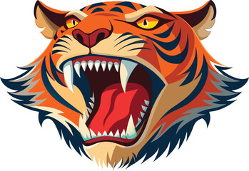 Close-up of a roaring tiger