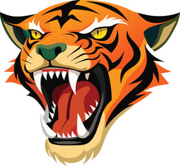 Close-up of a roaring tiger