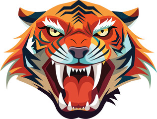 Close-up of a roaring tiger