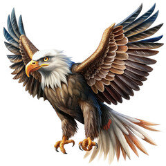 Obraz premium American bald eagle, symbol of the united states of america isolated on transparent background