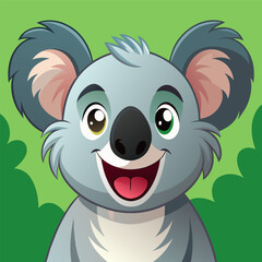 Obraz premium Cute Koala Drawing, Koala Colorful Flat Illustration