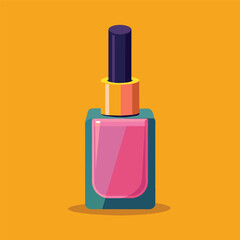 Cute Nail Polish Drawing, Nail Polish Colorful Flat Illustration