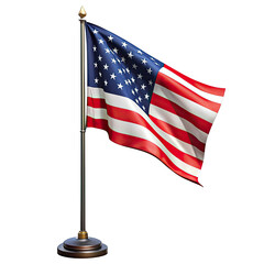 Obraz premium Illustration of united states of america flag isolated on transparent background