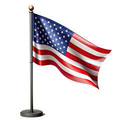 Fototapeta premium Illustration of united states of america flag isolated on transparent background