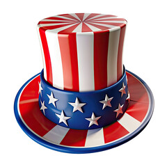 Uncle Sam hat, Happy Independence day illustration isolated on transparent background