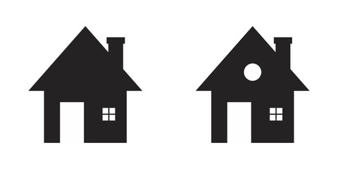 Set building icon vector in black and white colour