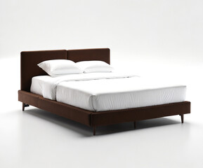 Modern minimalist bedroom interior with elegant bed