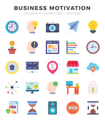 BUSINESS MOTIVATION icons set for website and mobile site and apps.
